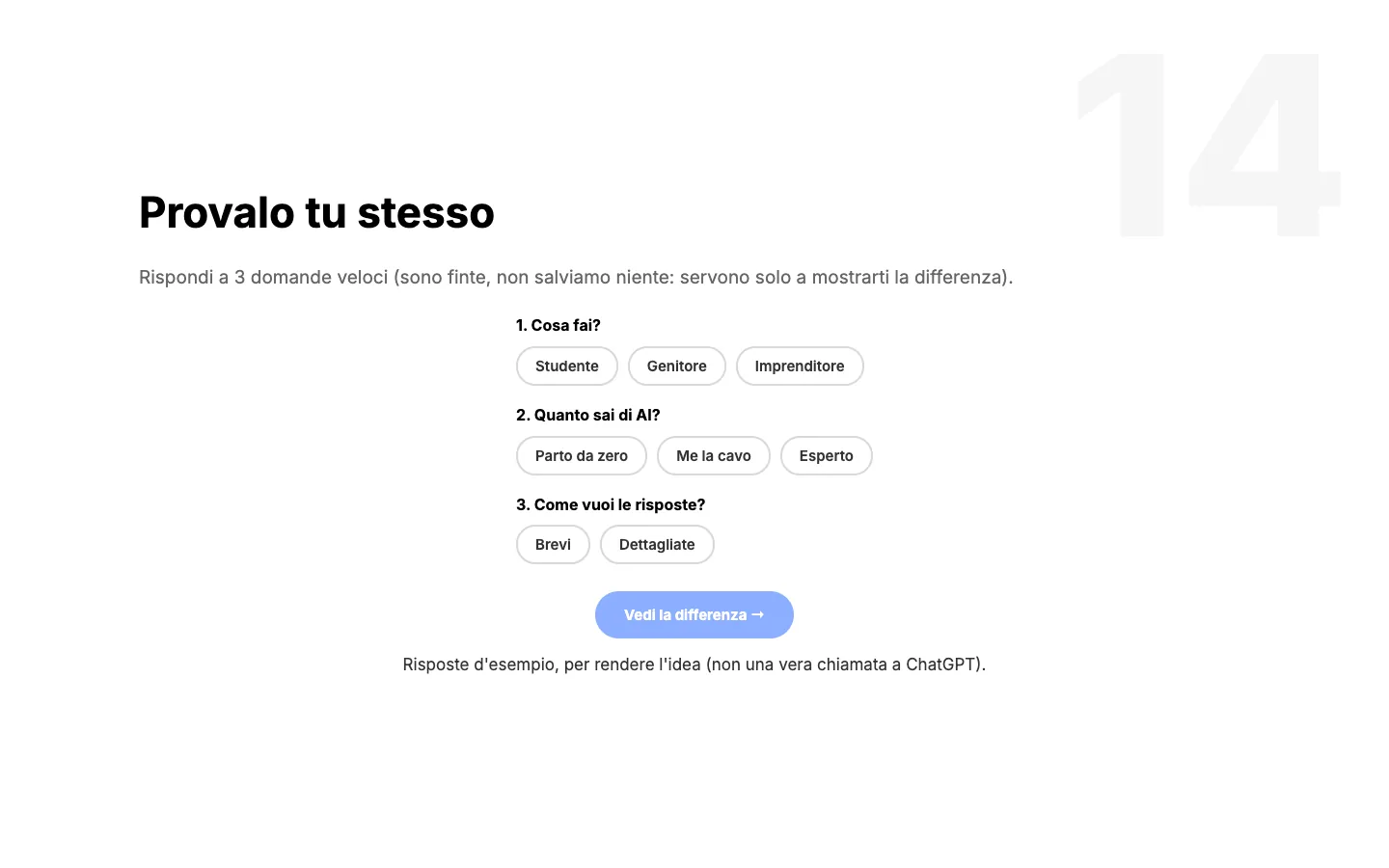 Una slide della lezione 2: tre domande veloci per vedere la differenza che fa il contesto